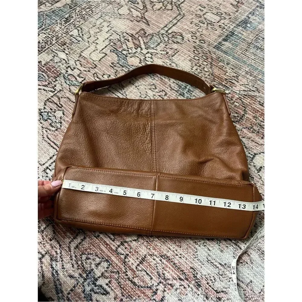 KOOBA Pebbled Leather Hobo Bag Luggage Brown Genuine Leather Purse